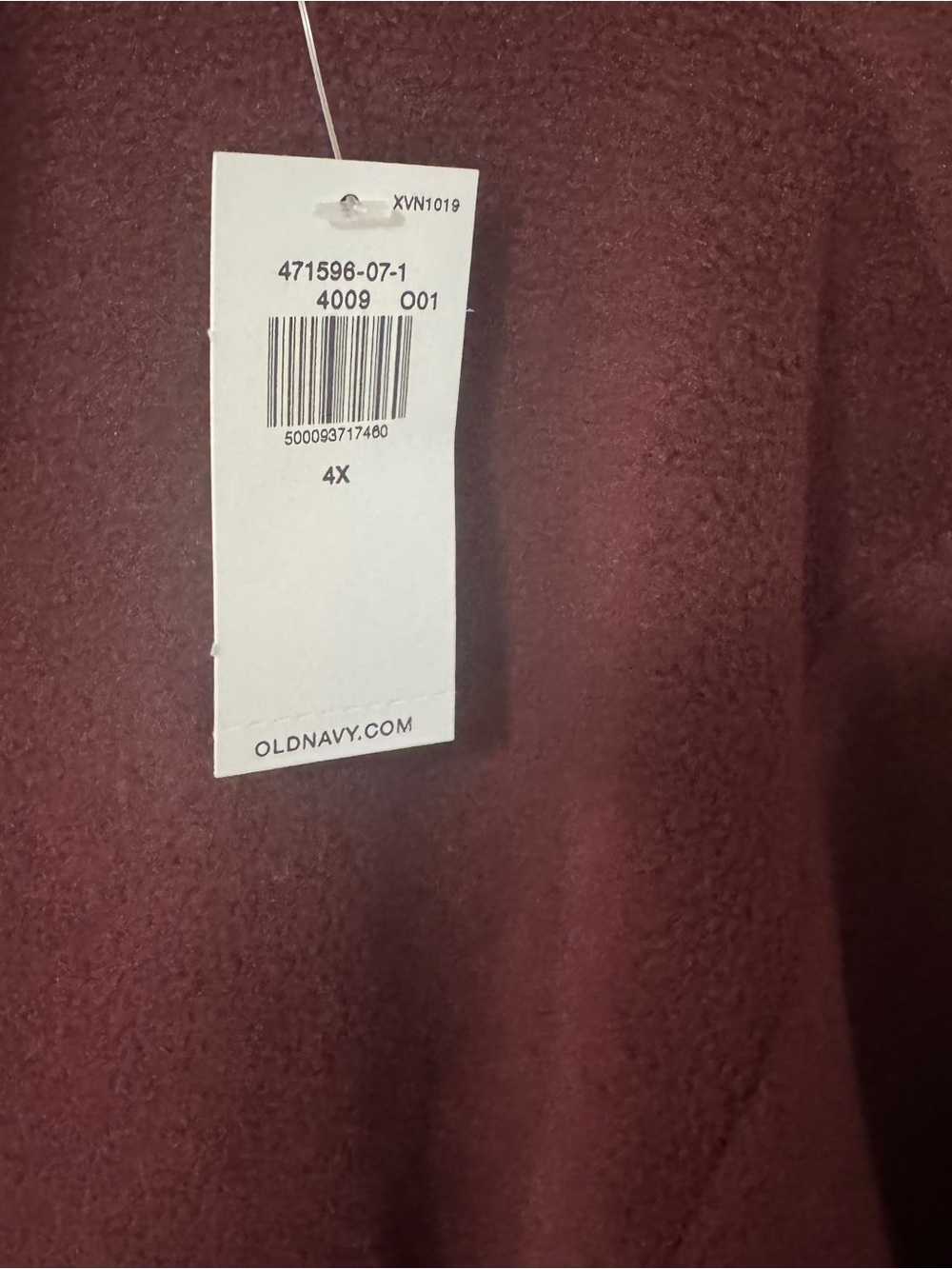 NWT Old Navy Plus Size Burgundy Full-Zip Fleece Jacket - Picture 5 of 6